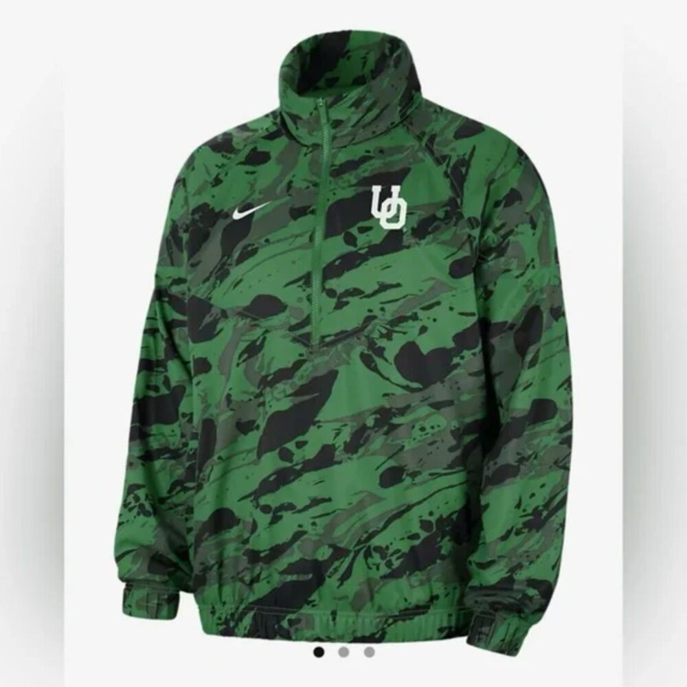 Men's Nike Green Oregon Ducks Anorak Half-Zip Jacket Size LARGE - NEW
